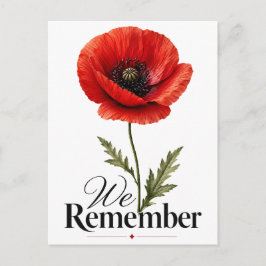 Wir erinnern uns – Roter Mohn Gedenktag-Tribut Postkarte