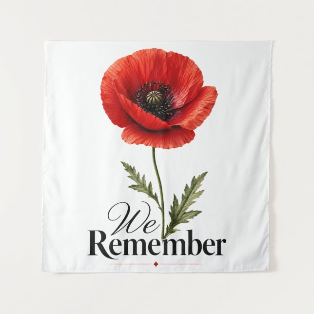 Wir erinnern uns – Roter Mohn Gedenktag-Tribut Wandteppich (Vorderseite)