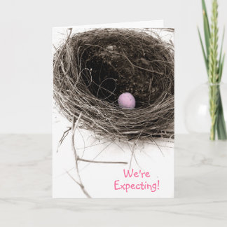 Wir erwarten! Baby Girl Announctions Card Ankündigung