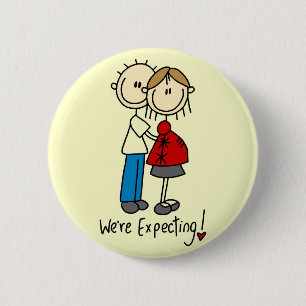 Wir erwarten Baby-T-Shirts und Geschenke Button