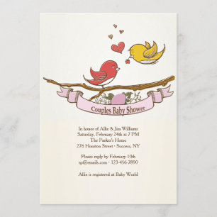 Wir erwarten, dass eine Mädchen-Paar-Babyparty Einladung