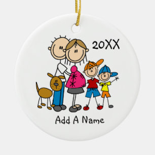 Wir erwarten ein Paar mit zwei Jungs/Hunde-Ornamen Keramik Ornament