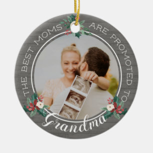 Wir erwarten eine Feiertagskündigung mit Foto Ce Keramik Ornament