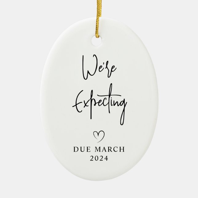 Wir erwarten ElternBaby Foto Due 2024 Keramik Ornament (Vorne)