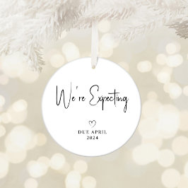Wir erwarten ElternBaby Foto Due 2024 Keramik Ornament