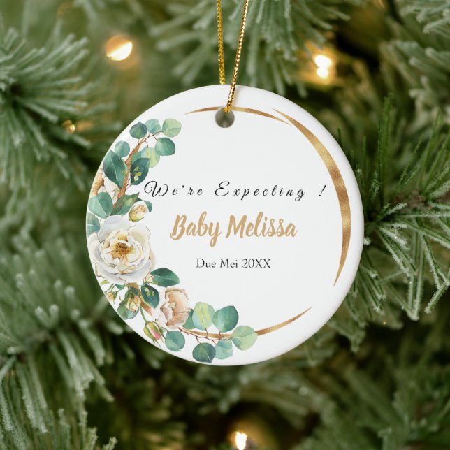 Wir erwarten Elternschmuck Keramik Ornament (Baum)