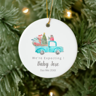 Wir erwarten Elternverzierung Keramik Ornament