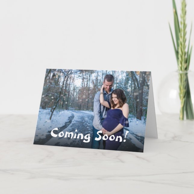 Wir erwarten Foto Moderne Ankündigung (Vorderseite)