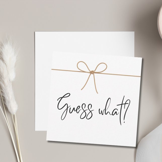 Wir erwarten Minimalistische Schwangerschaftsankün Einladung (Guess what? Pregnancy Announcement)