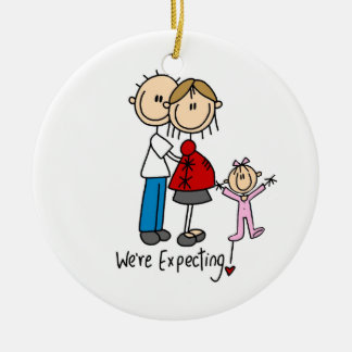 Wir erwarten Paare mit Keramik Ornament
