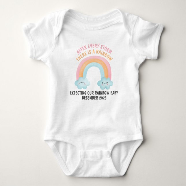Wir erwarten unser Rainbow Baby Baby Strampler (Vorderseite)