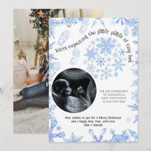 Wir erwarten winzige Weihnachtsschneeflocken 2 Fot Ankündigung