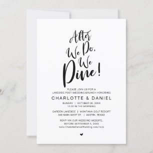 Wir essen, nach dem Hochzeitsessen Einladung