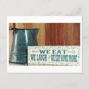 Wir essen, wir lachen, wir essen etwas mehr Gather Postkarte