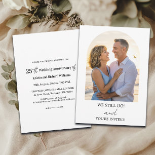 Wir feiern 25. Hochzeitstag Foto Einladung