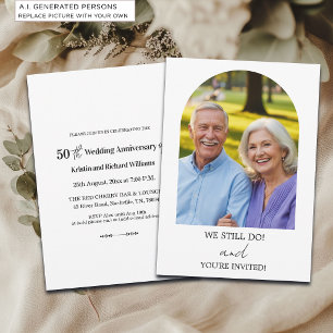 Wir feiern 50. Hochzeitstag Foto Einladung