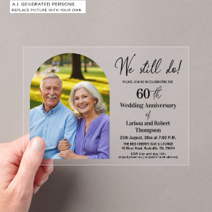 Wir feiern 60. Hochzeitstag Foto Acryleinladungen