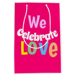 WIR feiern Liebe Hand-Fächer-Tischzelt-Runde Mittlere Geschenktüte