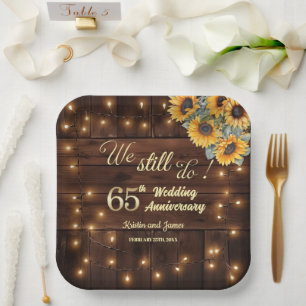 Wir feiern noch 65. Hochzeitstag Lichterkette Pappteller