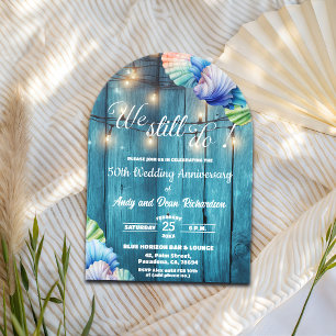 Wir feiern noch Lichterkette zum 50. Hochzeitstag Acryleinladungen