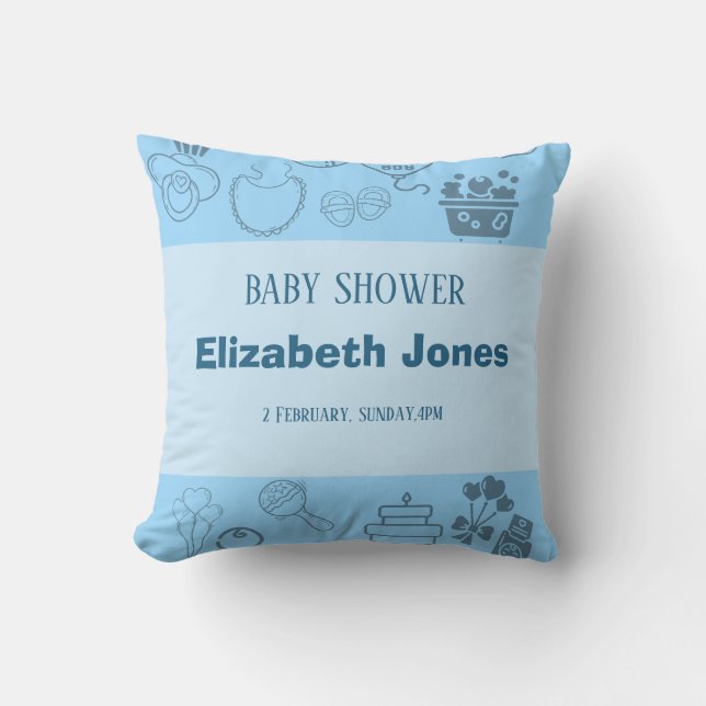 "Wir feiern unseren kleinen Prinzen auf dem Weg Kissen (Vorderseite)