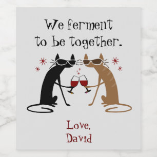 Wir Ferment to be Together Wine Puff Weinetikett