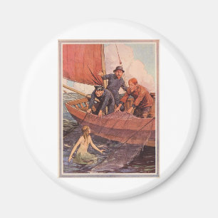 Wir fingen eine Meerjungfrau! Vintag Magnet