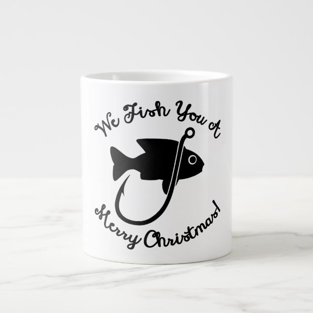 Wir fischen dir frohe Weihnachten | Nautischer Spa Jumbo-Tasse (Vorderseite)