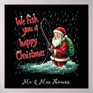 Wir fischen euch ein frohes Weihnachtsfest  Poster