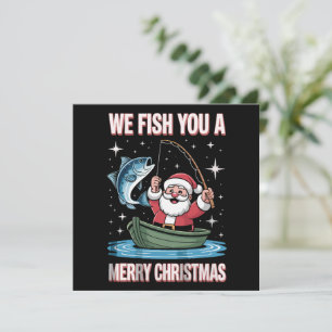 Wir fischen euch einen frohen Weihnachtsfisch Einladung