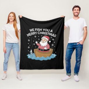 Wir fischen Ihnen ein frohes Weihnachten Fischer A Fleecedecke