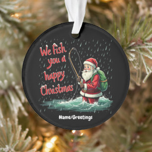 Wir fischen Ihnen ein frohes Weihnachtsfest Festli Ornament