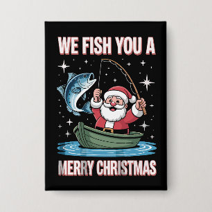 Wir fischen Ihnen ein frohes Weihnachtsfest Fische Button