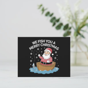 Wir fischen Ihnen ein frohes Weihnachtsfest Fische Feiertagspostkarte