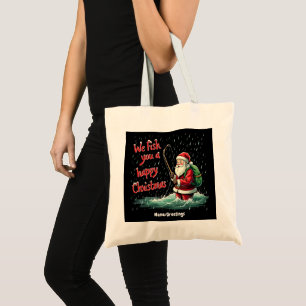 Wir fischen Ihnen ein frohes Weihnachtsfest Tragetasche