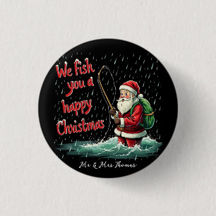 Wir fischen Ihnen einen glücklichen Weihnachtsfest Button
