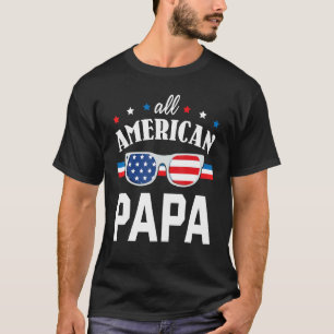 Wir Flaggen Alle American Papa Happy Vatertag Groß T-Shirt