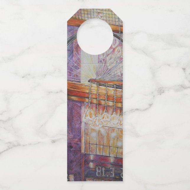 Wir fliegen alle durch das gleiche Licht. Flaschenanhänger (Vorderseite)