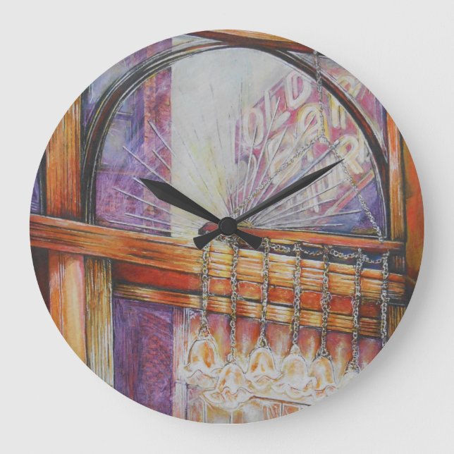 Wir fliegen alle durch das gleiche Licht. Große Wanduhr (Vorderseite)