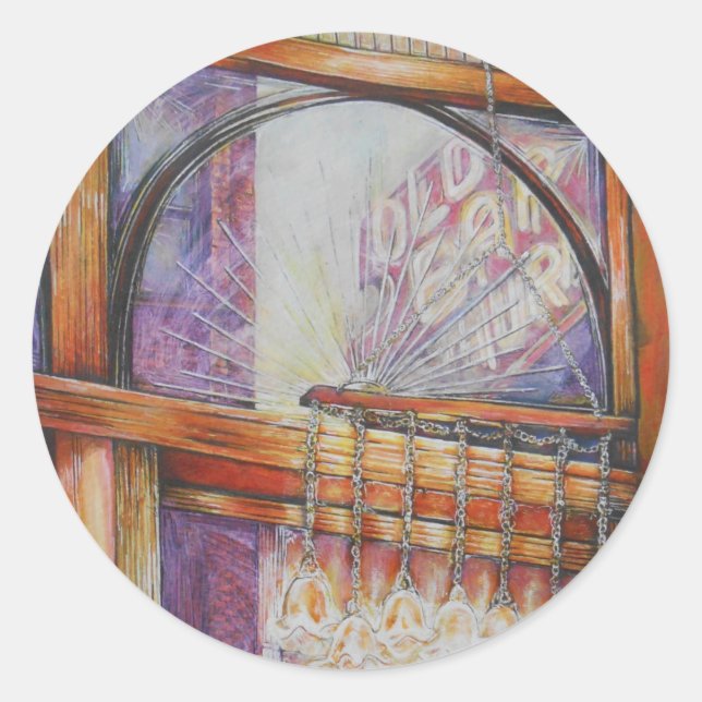 Wir fliegen alle durch das gleiche Licht. Runder Aufkleber (Vorderseite)