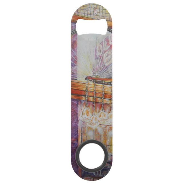 Wir fliegen alle durch das gleiche Licht. Speed Flaschenöffner (Vorderseite)