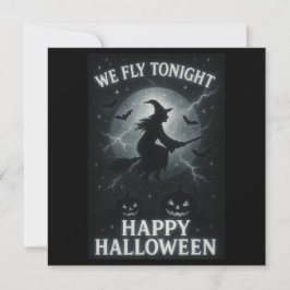 Wir fliegen heute Abend Platinum/Schwarzes Hallowe Karte