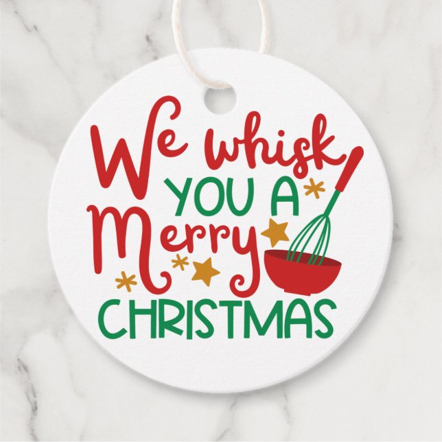 Wir flüstern dir frohe Weihnachten Geschenkanhänger (Vorderseite)