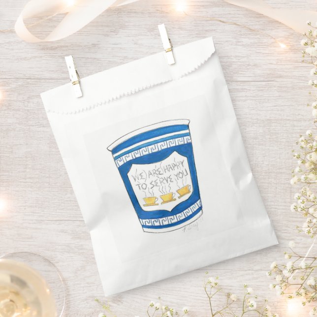 Wir freuen uns, Ihnen den blauen griechischen Kaff Geschenktütchen (Ausgeschnitten)