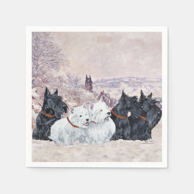 Wir fünf im Winter Serviette (Vorderseite)
