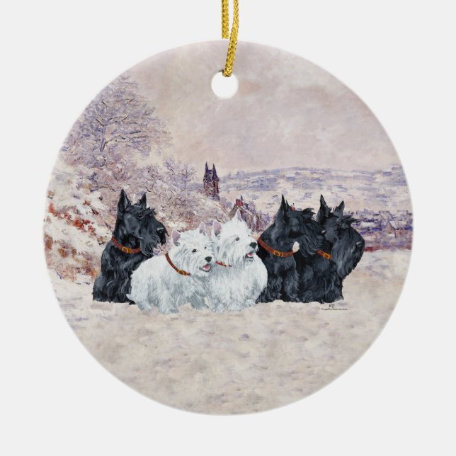 Wir fünf Winter Keramikornament (Vorne)