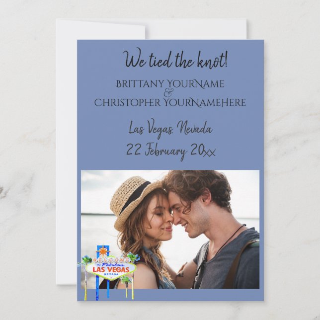 Wir gaben die Hochzeitsankündigung von Knot Las Ve Einladung (Vorderseite)