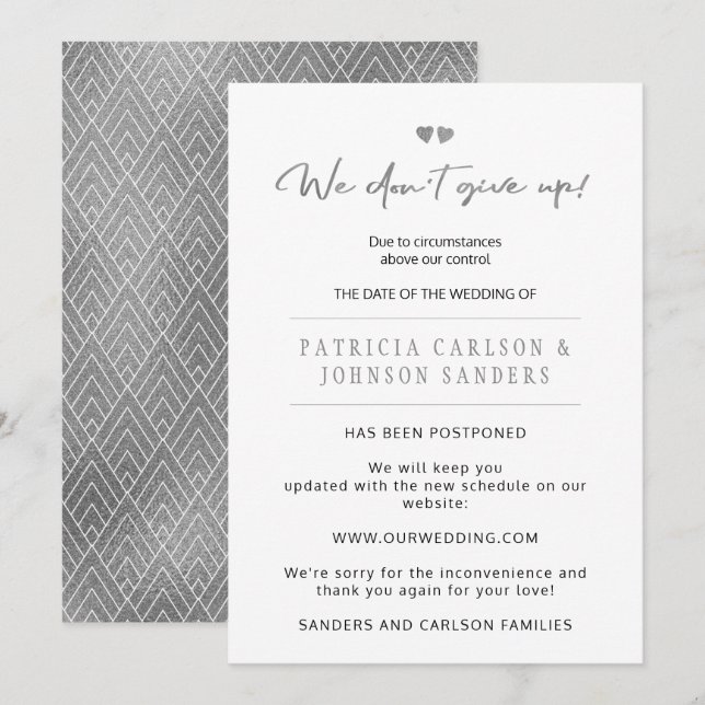 Wir geben die verspätete Hochzeitsankündigung nich Einladung (Vorne/Hinten)