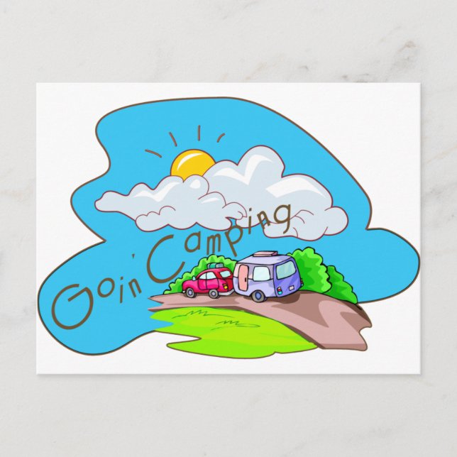 Wir gehen Camping Postkarte (Vorderseite)