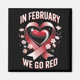 Wir gehen im Februar Rot für das Bewusstsein für H Magnet